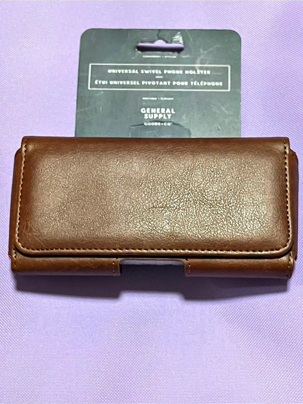General Supply Goods + Co. Universal Swivel Phone Holster. Brown Plaid Phone